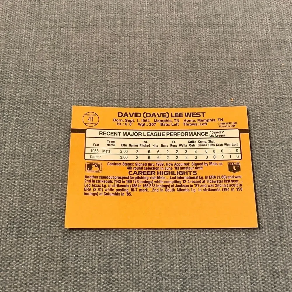 1989 Donruss New York Mets Rated Rookie Baseball Card Trading Card
